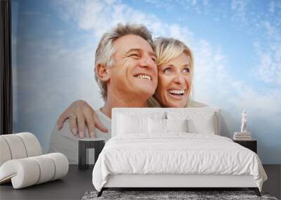 Happy mature couple outdoors. Wall mural