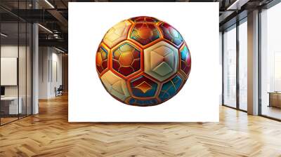 Football 3D isolated on a transparent or white background. cut out. Wall mural