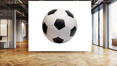 Soccer ball 3D, isolated on a transparent or white background Wall mural