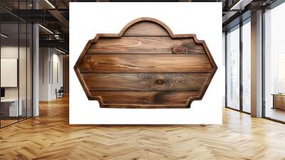 Wooden signboard isolated on white or transparent  Wall mural