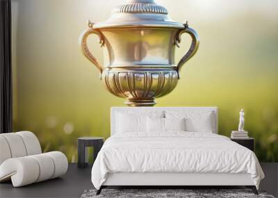 A championship trophy standing tall bathed in sunlight_ Wall mural