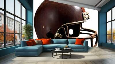 A vintage leather football helmet from the early 20th century Transparent Background Images Wall mural