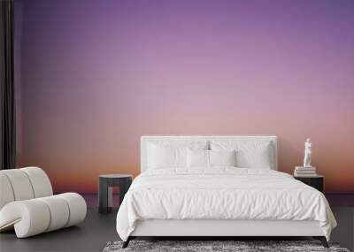 Sunset on the horizon gradient from coral orange to lavender Wall mural