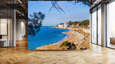 sant pol de mar, a picturesque village on the mediterranean coast near barcelona. Wall mural