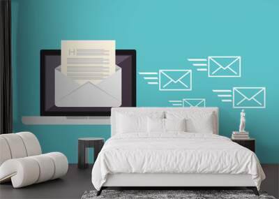 Sending messages. Sending email. Wall mural