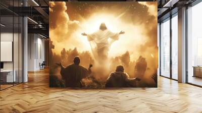 The resurrection of Jesus Christ. The concept art of second coming Wall mural