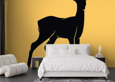 Venison Hornless Deer Silhouette Vector for Logo Wall mural