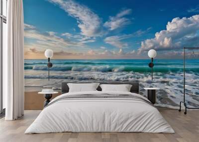 Colourful sea beach with Blue sky Wall mural