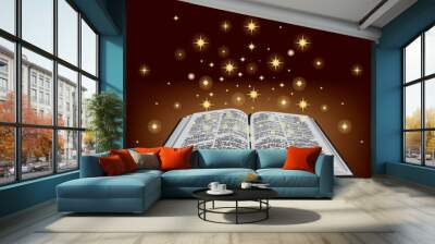 Holy Bible. New Testament, Old Testament. Open book. Wall mural