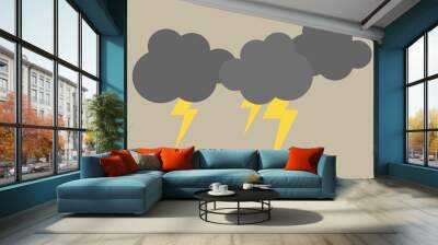 simple thunder clouds vector illustration Wall mural