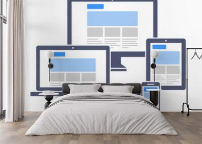 Responsive web design on different devices Wall mural