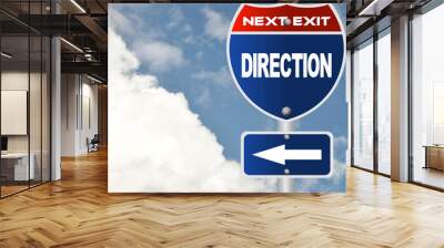 Direction road sign Wall mural