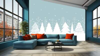 Christmas winter background. Vector illustration. Wall mural