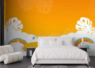 Circle pedestal for product display on abstract summer background. Vector illustration. Wall mural