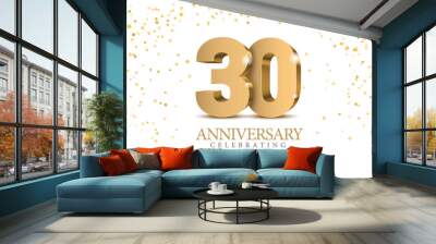 Anniversary 30. gold 3d numbers. Wall mural