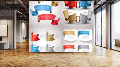 vector ribbons set. Design infographic template Wall mural