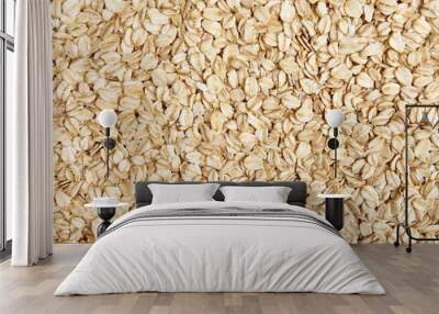 Oat-flakes texture background. Wall mural