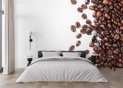 Roasted coffee beans isolated on white background with copy space. Wall mural