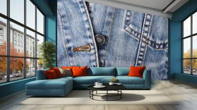 Vintage denim jeans background.  Wall mural