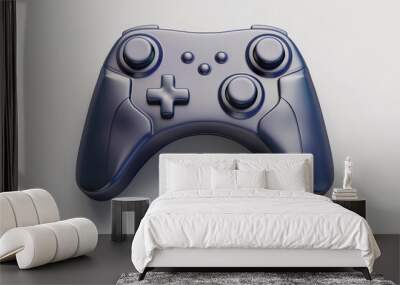 A close-up of a dark blue game controller on a white surface Wall mural