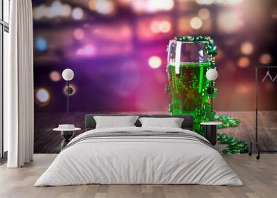 Glass of green beer Wall mural