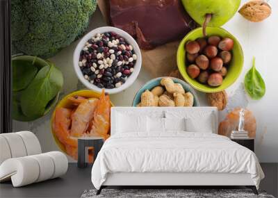 Products rich of folic acid Wall mural