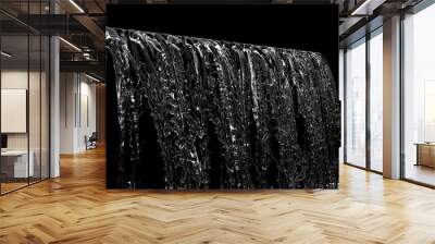 Liquid Waterfall falling splash on black background. 3D Render Wall mural