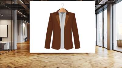 Casual suit on clothes hanger. Fashion concept. Wall mural