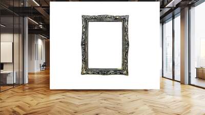 Closeup beautiful vintage vertical photo frame isolated on white background. Wall mural