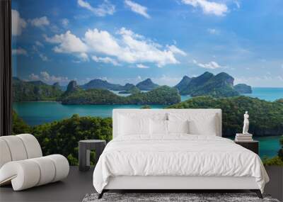 bird eye view of sea thailand, mu ko ang thong island national p Wall mural