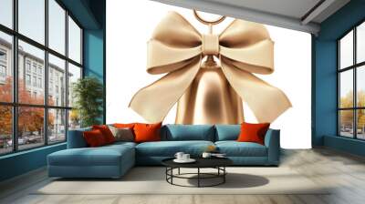 Bell with bow isolated on transparent or white background Wall mural