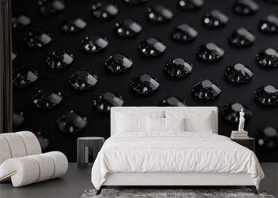 Shimmering Elegance: Close-Up of Intricate Black and White Diamond Texture, Generative Ai Wall mural