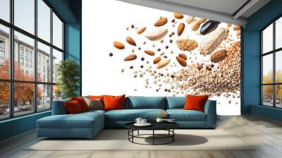 Wholesome Grains and Seeds in Motion - Whole Food Nutrition Concept Wall mural