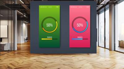 Creative vector illustration of mobile app progress bar loading isolated on transparent background. Art design preloader template. Abstract concept graphic upgrade, update, download diagram element Wall mural