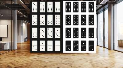 Creative vector illustration of realistic domino full set isolated on transparent background. Dominoes bones art design. Abstract concept 28 pieces for game graphic element Wall mural