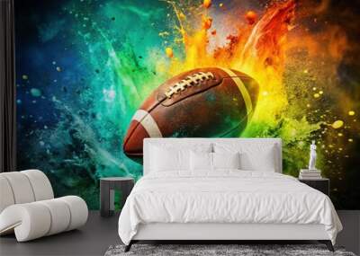 Grunge Splash Background for Football in Low Light Photography Wall mural