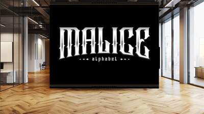 Modern Gothic Bold Font. Typeface urban style fonts Music band, brand, metal, grunge. Alphabet Collections Vector Designs Isolated Background. Wall mural