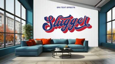 Slugger text effects. Baseball and American sport stylish design concept. Font styles vector EPS Wall mural