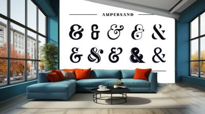 Typography ampersand for wedding invitation. Template symbol of ampersands, sans serif, decorative stock ornament. Vector illustration Wall mural