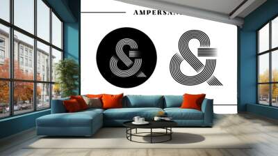 Unique ampersand designs. Decoration ampersands for wedding invitations, stock, template. Vector illustration Wall mural