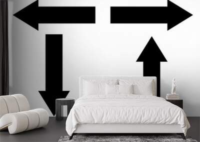 Left and Right arrows directions free vector. Bold arrow sign and arrow pointer icon vector. Wall mural