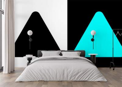 Triangle rounded corners silhouette icon. Triangle shape illustration. Wall mural