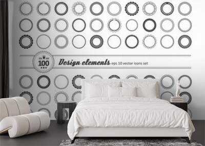 Decorative round frame and label Wall mural