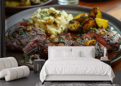 lamb chops with potatoes Wall mural