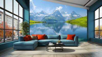 Switzerland Lake panorama in summer Wall mural