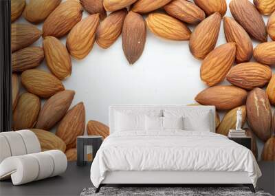 Texture of almond nuts. Healthy and tasty snack. Super food. Wall mural