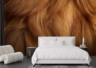 Texture of golden-brown fur. Wall mural