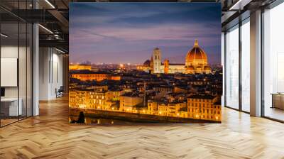 Evening view over Florence in Tuscany, Italy Wall mural