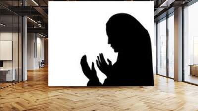 Woman moslem praying silhouette design vector  Wall mural