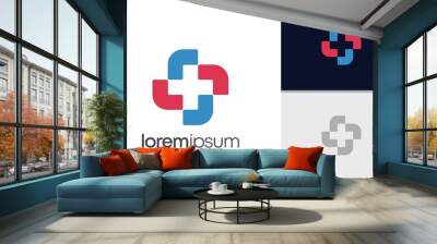 Abstract logotype for medical pharmacy. Logo design template. Medical health. Community logo design. Wall mural